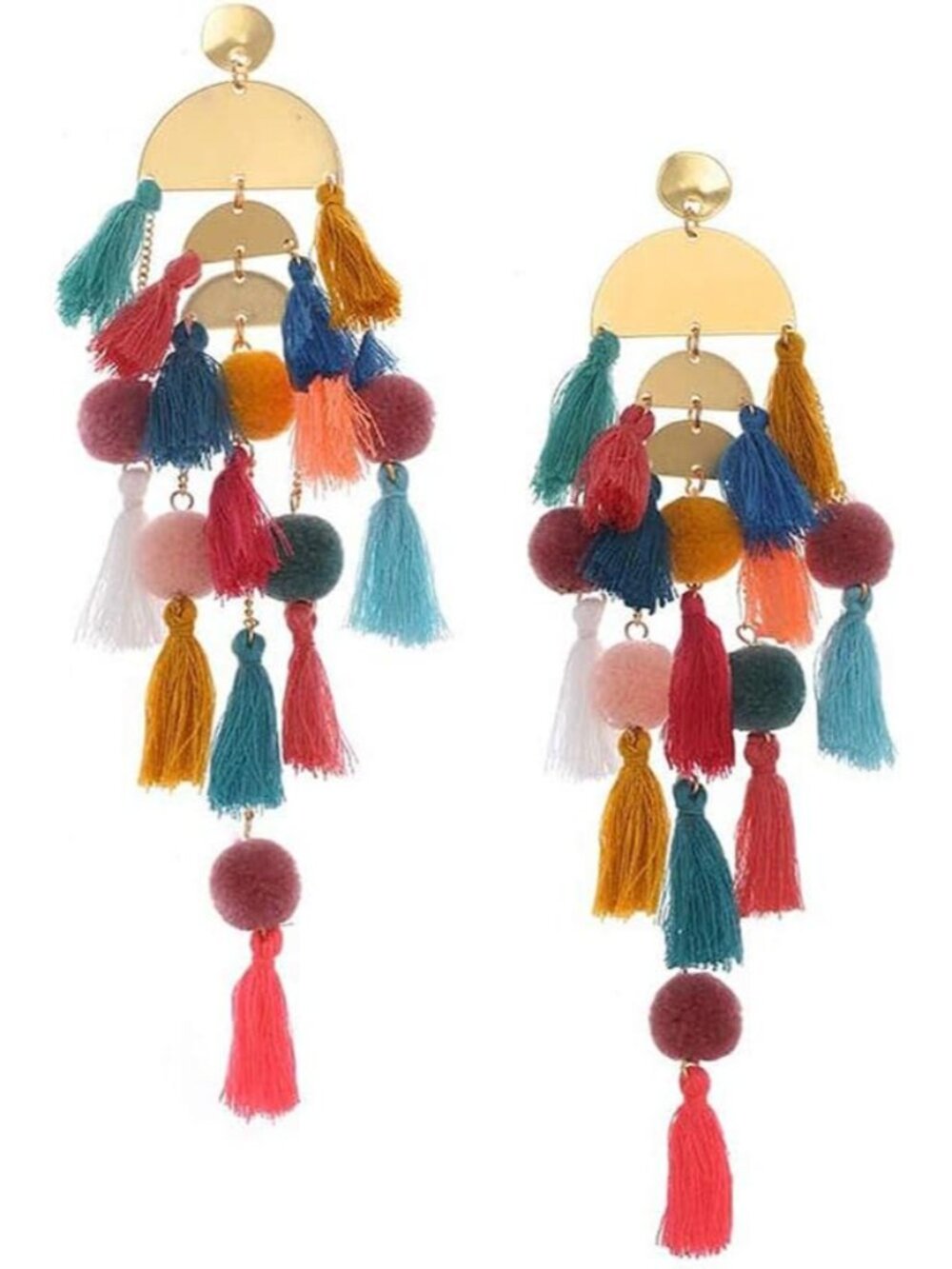Long Tassel Earrings for Women Colorful Fringe Drop Dangle Earrings Bohemian Haw
